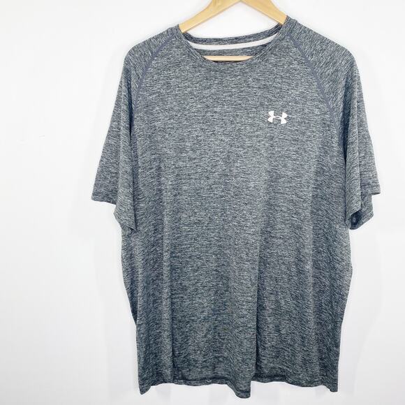 Under Armour Heat Gear Loose Fit Grey Short Sleeve T-Shirt Men's Size 2XL - Picture 1 of 6